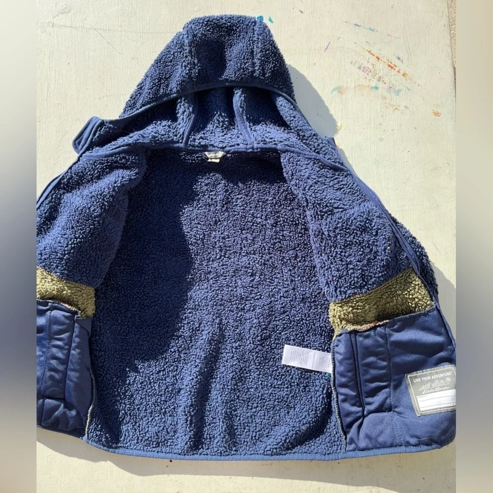 Kid's Eddie Bauer Jacket Multicolor Fleece M‎ Soft Full Zip Outdoor Visibility